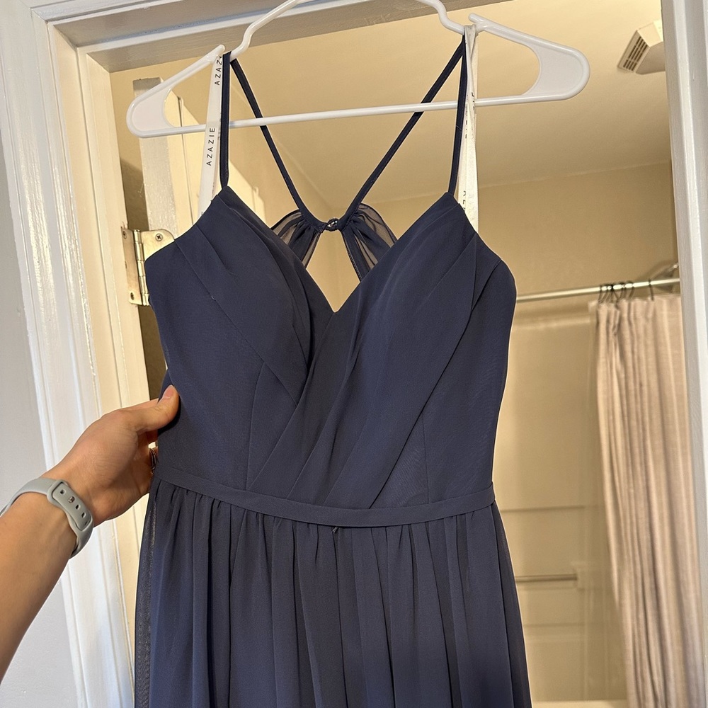 Azazie Cora bridesmaid dress- stormy color, A2 size